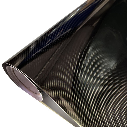 Rolka folii carbon czarny z połyskiem Premium 5D z wykończeniem na wysoki połysk